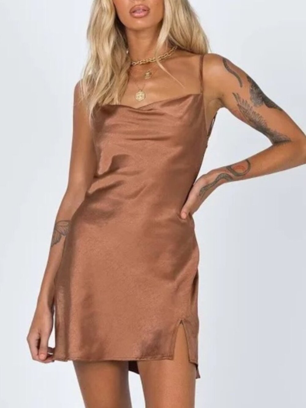 NWT Princess Polly Alfie Mini Dress, Brown size 2 - Picture 1 of 15